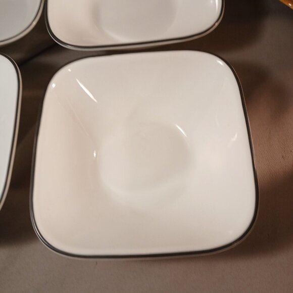 Corelle Corning Simple Lines 4 Square Bowls Vitrelle Glass Made in USA - Picture 3 of 10